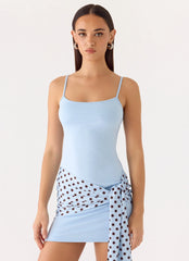 Minivestido Hypnosis - Puntos Azul Mocha