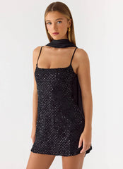 Minivestido Vision con lentejuelas - Negro