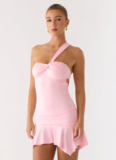 Minivestido corto con aberturas "Not Your Fan" - Rosa