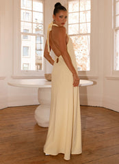Vestido Maxi de Linho Golden Child - Amarelo