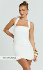 Minivestido Tamika - Minivestido de línea en blanco roto