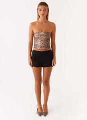 Top tubo de lentejuelas Feeling Fierce - Lentejuelas de leopardo
