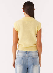 Chaleco de punto Melissa - Amarillo