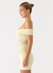 Minivestido con hombros descubiertos Either Way - Amarillo
