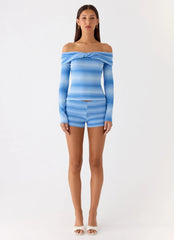 Shorts de punto Lay Back - Cerúleo