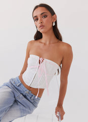 Top de bustier "Todo mi cariño" - Lazo rosa