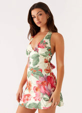 Minivestido Heavy Hearted - Floral amarillo