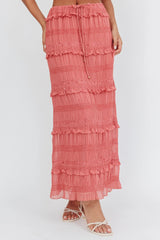 Falda larga Helios fruncida con lentejuelas Rose
