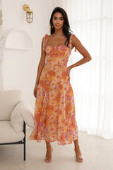 Vestido midi Naranja Divine Smile