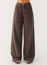 Calça Jeans Midwest de Cintura Baixa - Lavagem Clara Chocolate