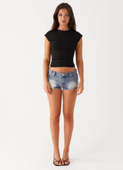 Shorts vaqueros Headland de tiro bajo - Azul claro