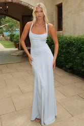 Alara Lace-Up Back Dress - Blue