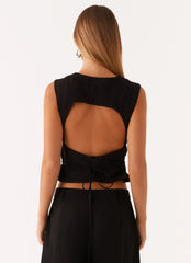 Top cruzado Cyra - Negro