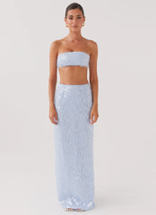 Top tipo bandeau de lentejuelas texturizadas Kyleigh - Lavanda empolvada