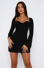 Minivestido de manga larga Ready For Fun negro