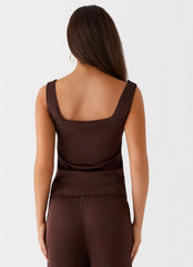 Top de paneles tipo corpiño Golden Skies - Chocolate