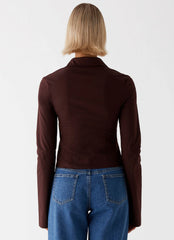 Camisa abotoada ajustada Leah - Chocolate