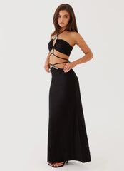Top halter de cuentas Neveah - Negro