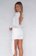 Minivestido de manga larga Love Game Blanco roto