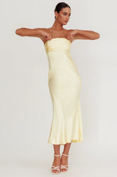 Vestido Moon Song sin tirantes con espalda de encaje Sun