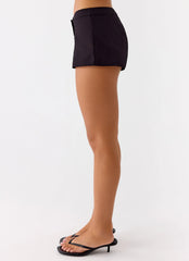 Mini Shorts de Algodão Coastline - Preto