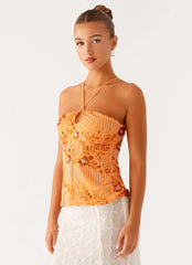 Top Catalina con lentejuelas - Naranja