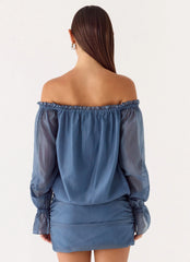 Minivestido Tedara - Azul marino lavado