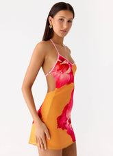 Minivestido Yura - Naranja floral