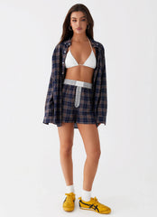 Camisa Oversize Harley - Cuadros Marinos