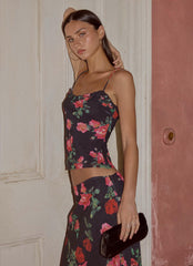 Kahlo Top - Midnight Bloom