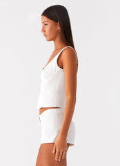 Coastline Bustier Top - White