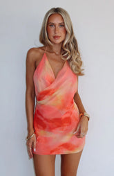 Minivestido Halter Worth The Picture Sunset Splash