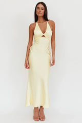 Vestido longo com busto cutout Jassinta - Limão