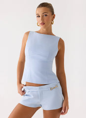 Shorts Lulita con cinturón - Azul