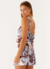 Minivestido de lino Keira - Flor de Bluewood
