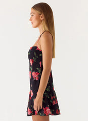 Minivestido Nikyta - Flores de medianoche