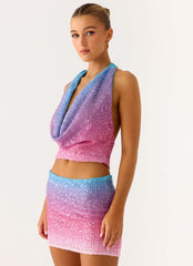 Blusa de Tricô com Lantejoulas One More Time - Disco Ombre
