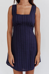 Minivestido Escote Cuadrado Aura Girl Azul Marino