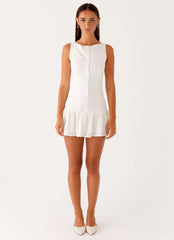 Minivestido de lino Meggie - Blanco