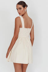 Minivestido Florabella Corset com Laço Creme