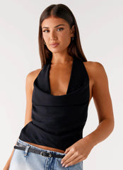 Top Charli con Cuello - Negro