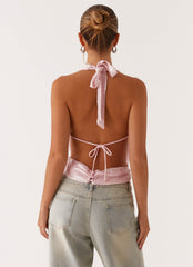 Top de lentejuelas Sawyer - Lentejuelas rosas