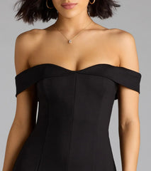 Minivestido con vuelo con hombros descubiertos Classic Babe