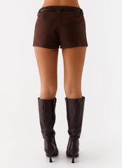 Micro-short toque de queda - Chocolate