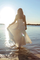 Vestido maxi blanco Love Songs con lazo en la espalda