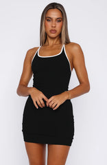 Minivestido de canalé "Desde el principio" negro