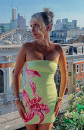 Vestido Curto de Paetês Make Up My Mind Lima Spritz