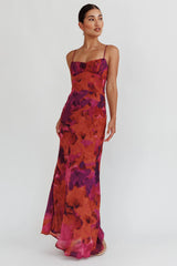 Vestido largo con espalda baja y nudo Nerida Rose Oscuro