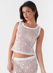 Top sin mangas Whitehaven Shell - Blanco