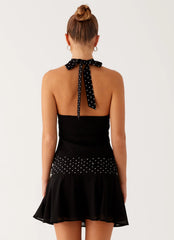 Top halter Devoted - Lunares negros